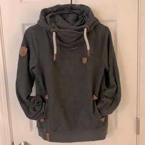 Naketano Lecker Madsche Cowl Neck Hoodie with Rope Drawstrings